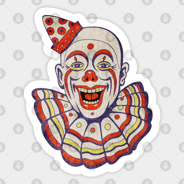 Vintage Circus Clown Sticker by OldSalt